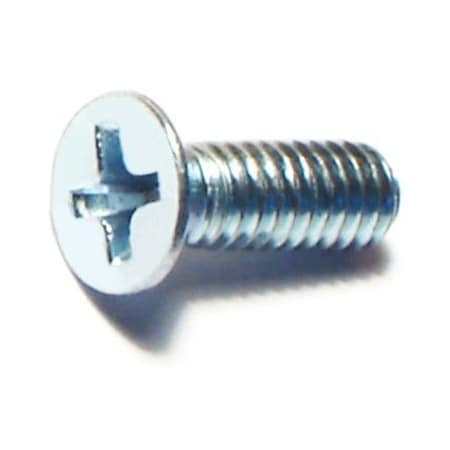 Midwest Fastener #8-32 x 1/2 in Phillips Flat Machine Screw, Zinc Plated Steel, 60 PK 77282